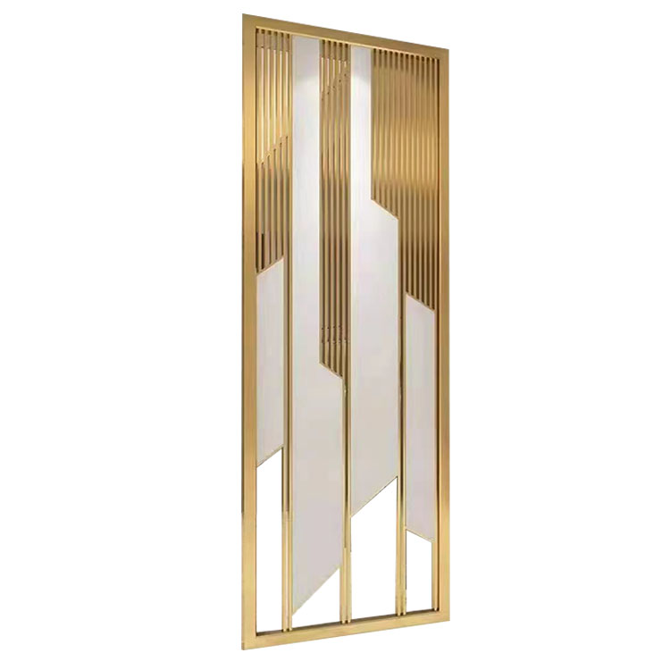 Golden Stainless Steel Screen Decorative Wall Panels Modern Room Dividers