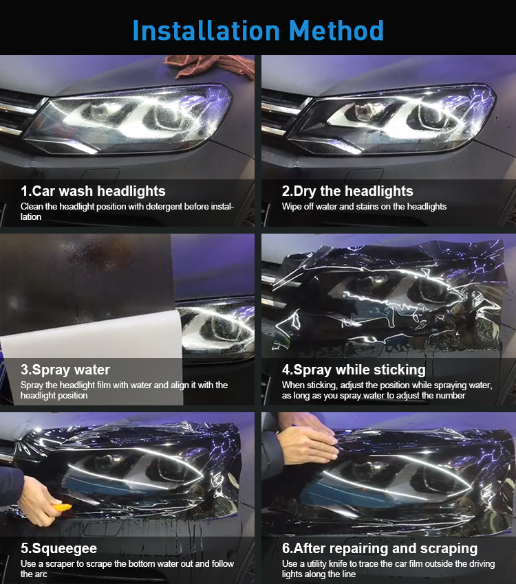 TPH Film Photochromic 6.5mil 30cm X 15m Warranty 5 Years Car Headlight Protection Film