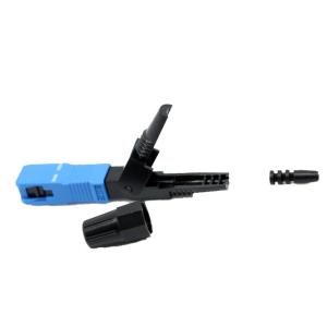 Wholesale Field Install SC UPC Fiber Optic Quick Connector Single Mode 60mm Blue For FTTH Drop Cabl from china suppliers