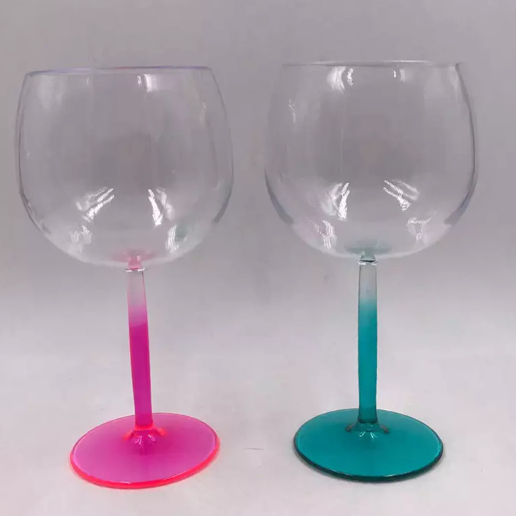 Clear Reusable Plastic Wine Glasses Cocktail Plastic Gin Balloon Home Picnics BBQ