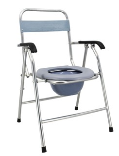 Folding Lightweight Commode Chair With Top Loading Easily Removable Chamber Pot, Commode Chair, Portable Toilet