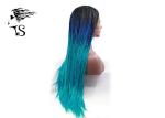 Blue Ombre Syntheticlace Front Box Braids , Colored Long African Braided Hair