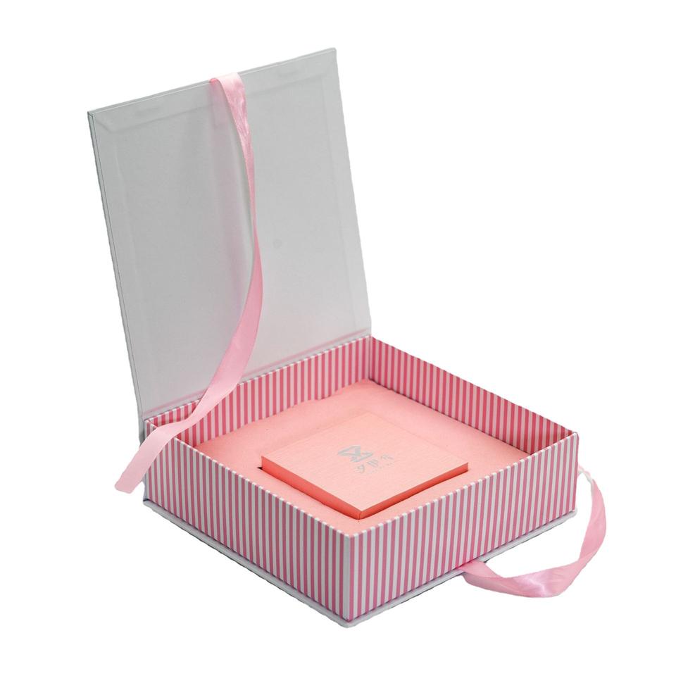 Custom Order Accepted Luxury Flip Top Cardboard Paper Boxes Gift Box With Ribbon Bow