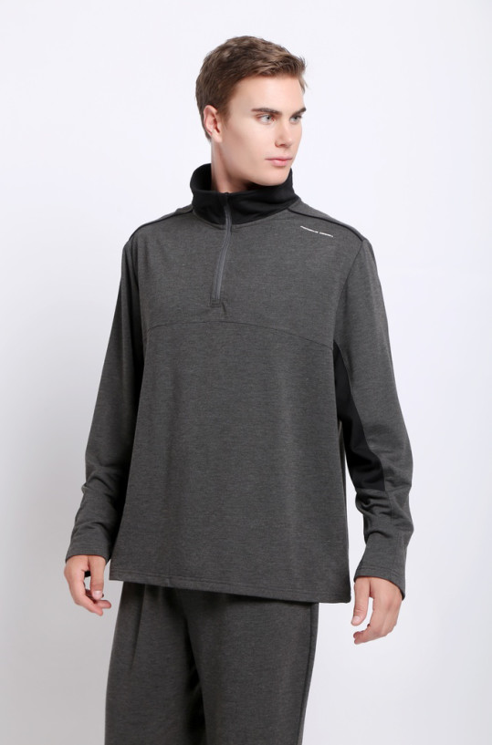 Dark Grey Long Sleeve Polo Shirts