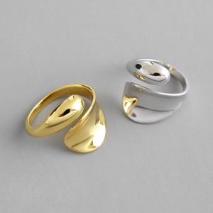 Wholesale Lanciashow 925 Pure Silver Fine Jewelry Opening Ring Smooth Surface Water Drop from china suppliers