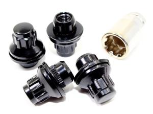 Wholesale Carbon Steel Black Acorn Seat Lug Nuts Locks 12x1.5 W/Key 1.47&quot; Mag Washer from china suppliers