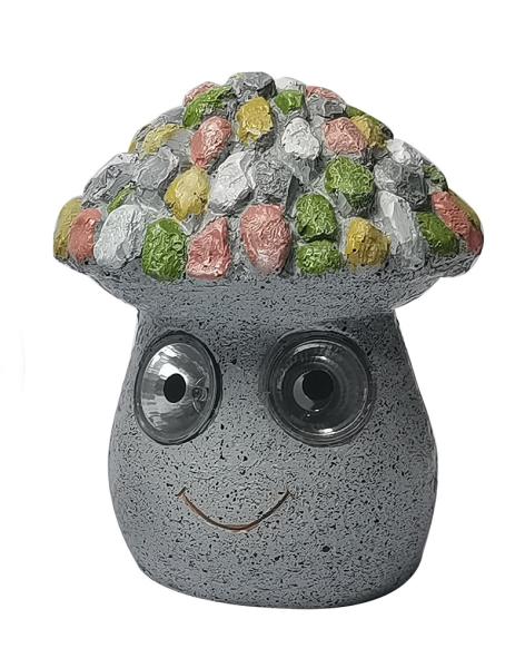 Mushroom Shaped Polycrystalline Silicon Resin Solar Powered LED Lawn Light 5.4*3