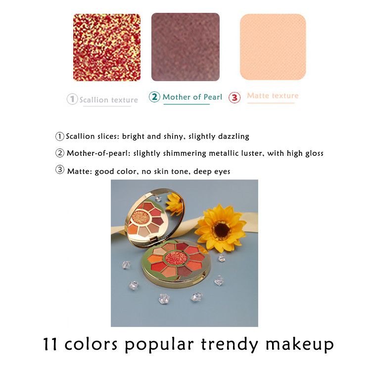 ISO 11Colors Mineral Cosmetics Pearl Eye Shadow Palette 9.6*1.6cm