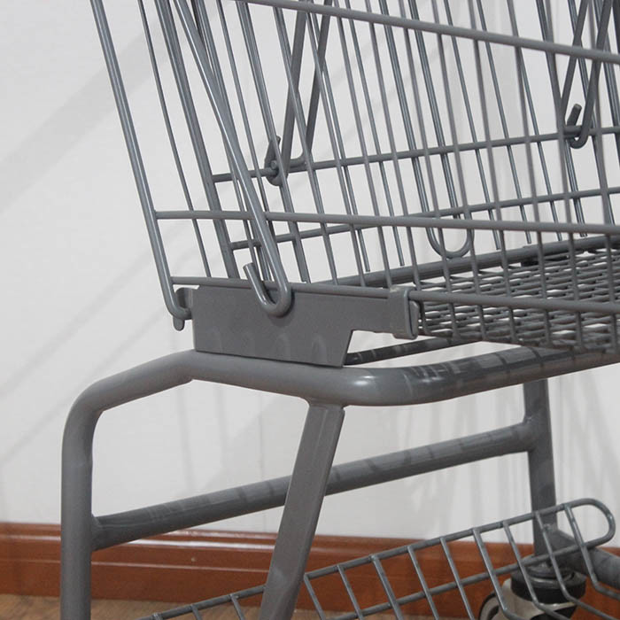 80L Galvanized Supermarket Trolleys Travellator Wheel Metal Shopping Trolley