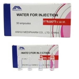 Wholesale Water for Injection 10ml, 50's/box, clear, colourless, odourless, tasteless and sterile liquid GMP Medicine from china suppliers