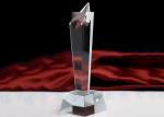 Simple Design Engraved Glass Trophy , Team Champions Glass Trophy Cup