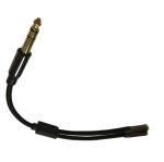 1 / 4 Inch Headphone Splitter Cable Assembly 2 Female To 1 Male Audio Cable