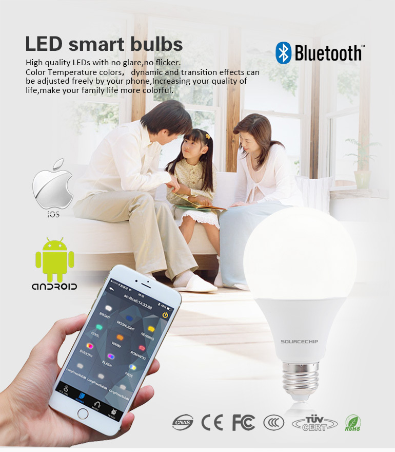 AC 85-265v 12w smart led bulb factory