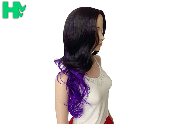 Black Long Curly Synthetic Wigs For White Women 200 gram - 30 gram