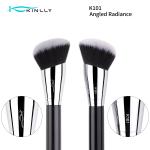 Large Angled Luxury Makeup Brush With Copper Ferrule Wooden Handle