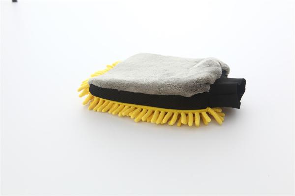 yellow/grey color microfiber plush chenille car cleaning detailing house