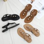 BS051 Summer Plus Size Sandals Female Bohemian Roman Flat Bottom Fairy Style