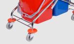 Hotel Cleaning Noiseless 23L Double Mop Bucket Trolley