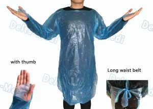 Wholesale Waterproof Medical Plastic Products CPE Surgical Gown / Isolation Gown With Thumb Loop Cuff from china suppliers