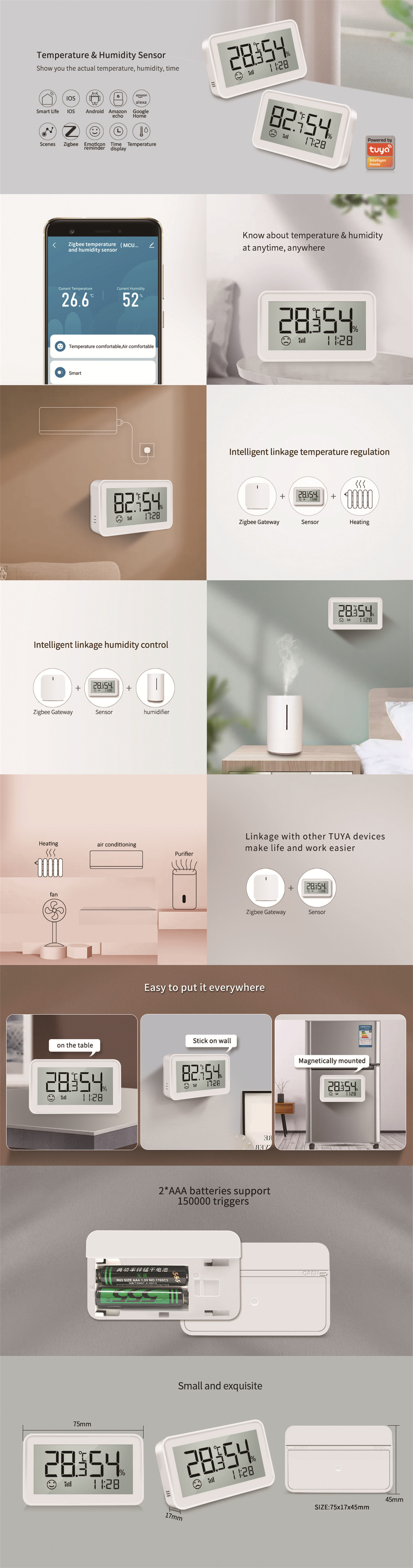 Zigbee Temperature and Humidity Sensor(ZS-T04)