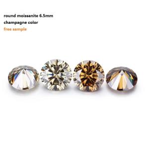 Wholesale Forever Brilliant Moissanite Diamond 1 Carat Round Diamond Cut Light Champagne Color from china suppliers
