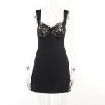 OEM maufactory Skirts Autumn cross -border new sexy sleeveless lacewave collar