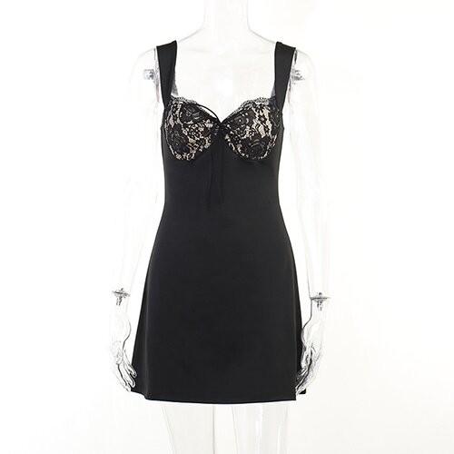 OEM maufactory Skirts Autumn cross -border new sexy sleeveless lacewave collar