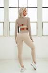 Polyester Fitness Gym Yoga Clothes Womens Cropped Workout Leggings Activewear