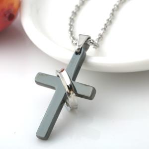 Wholesale Stainless Steel Cross Pendant Jewelry Black Cross Pendant Necklace, Cross Pendant Charm Choker Necklace from china suppliers
