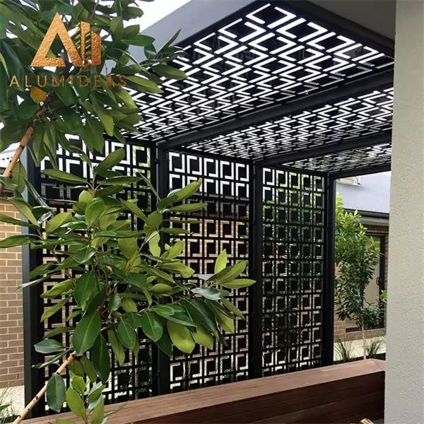 Aluminum decorative outdoor privacy panels