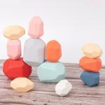 Rocks 190g Baby Building Blocks Wooden Stones Sets Montessori