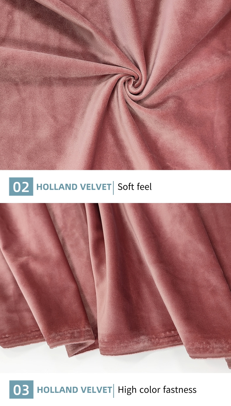 Knitted Holland Velvet Fabric 100% Polyester 250gsm 150D