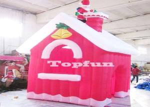 Wholesale Mini Merry Christmas Inflatable Red Houses For Santa Claus Xmas Decoration from china suppliers