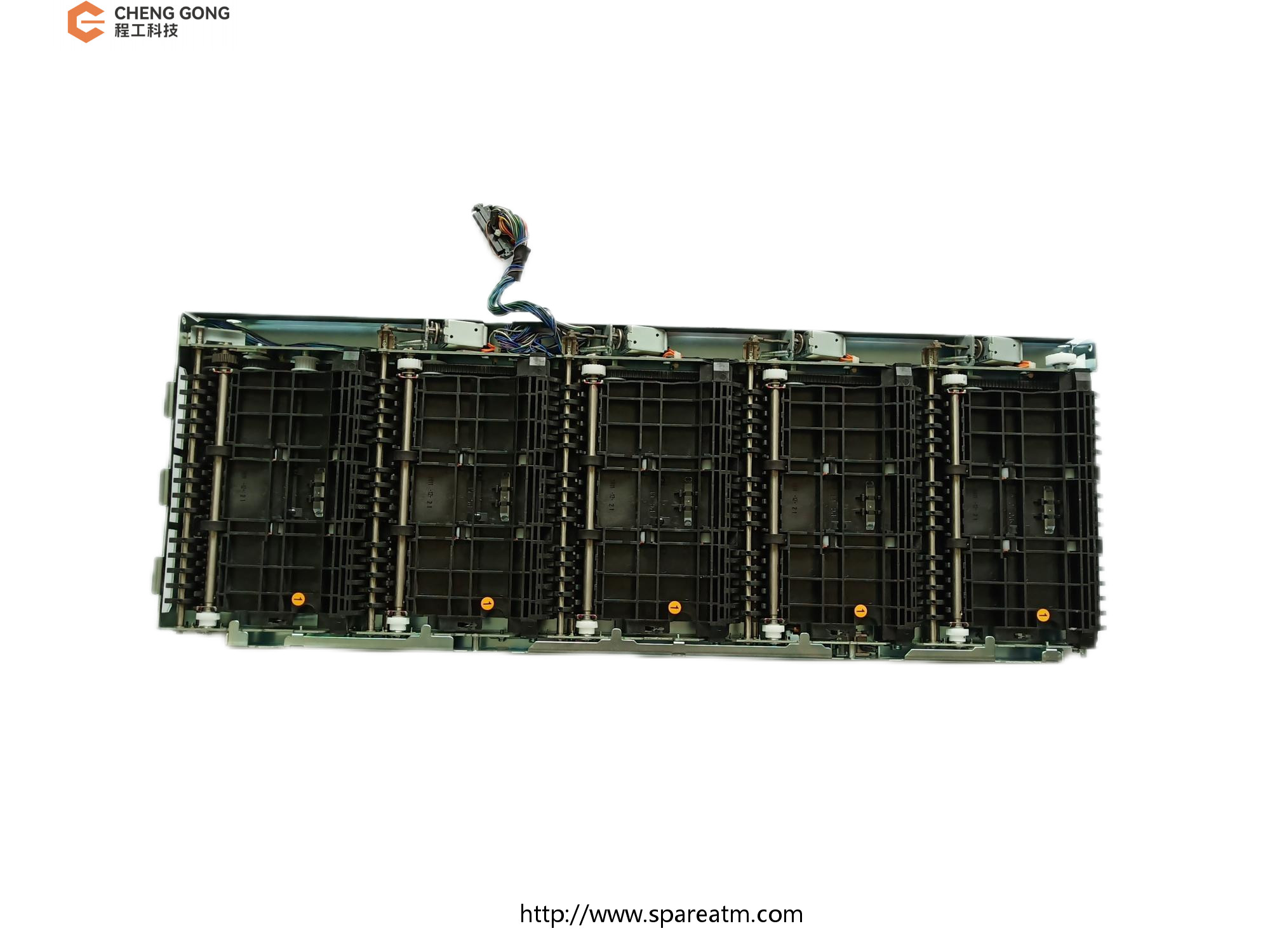 M7601527E ATM Machine Parts Hitachi 4 Cassettes High Lower Front Assembly