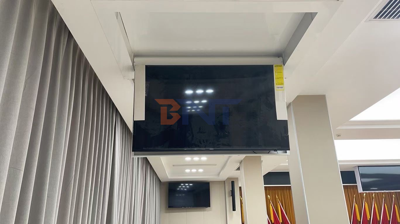 Boente CE Certified Motorized TV Lift System Hidden Ceiling Type Vertical 90 Degree 32~55 Inch TV With Dropping Down Function