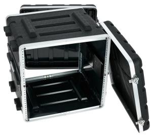 Wholesale 4 Twist Locks Black Rack Mount Case 17&quot; Depth ABS 10u Rolling Rack Case from china suppliers
