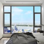 80mm Width Horizontal Opening Aluminum Casement Glass Windows For Commercial