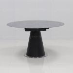 Black Round 100kg Metal Leg Furniture Sintered Stone Extension Dining Table