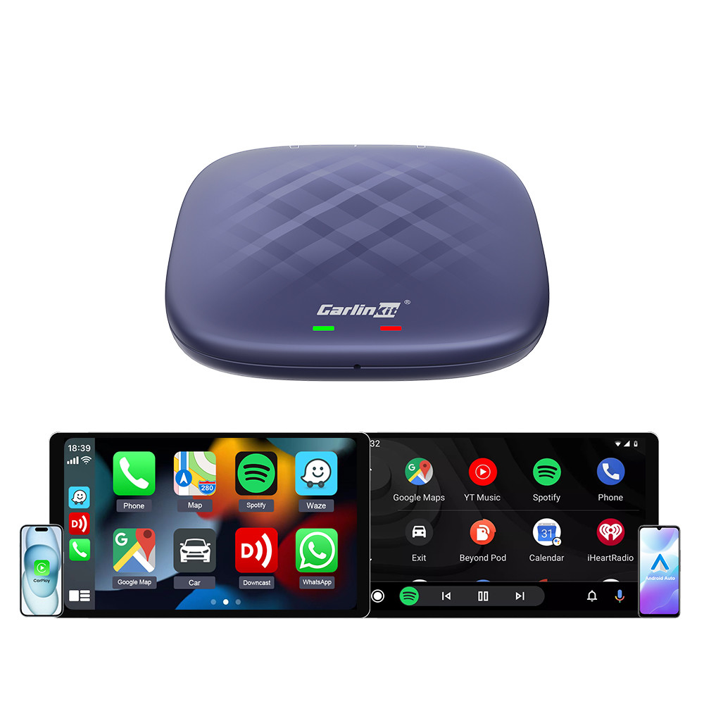 Wired to Wireless Adapter CarPlay Smart Car Ai Box Tbox Plus 8-Core 8g 128gb with Streaming Apps YouTube Netflix Wifi GPS LTE Android 13