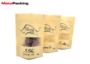 Wholesale Resealable Kraft Paper Food Bags Stand Up Zipper Plastic Snack Packaging With Window from china suppliers