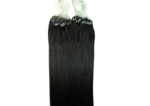Wholesale SGS Custom Human Hair Wigs , Black Micro Ring Indian Remy Hair Extensions 16 Inch For Women from china suppliers