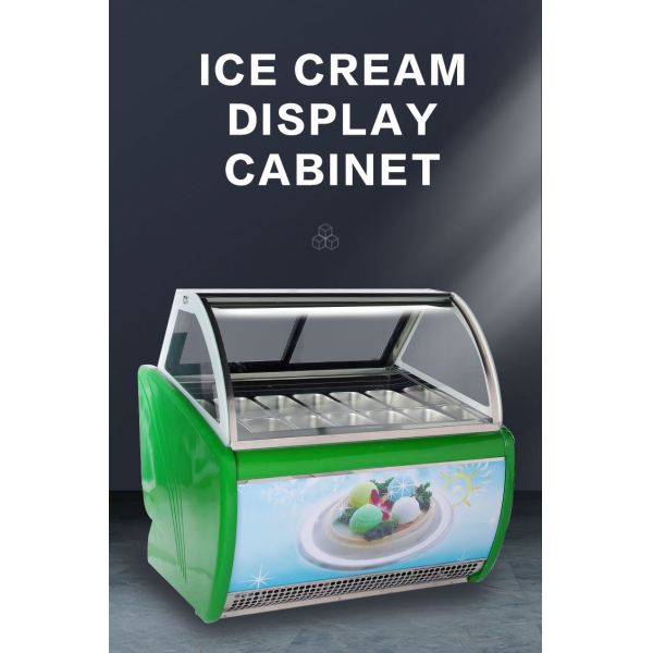 Commercial Countertop Ice Cream Dipping Freezer 16 Pans Gelato Display Case
