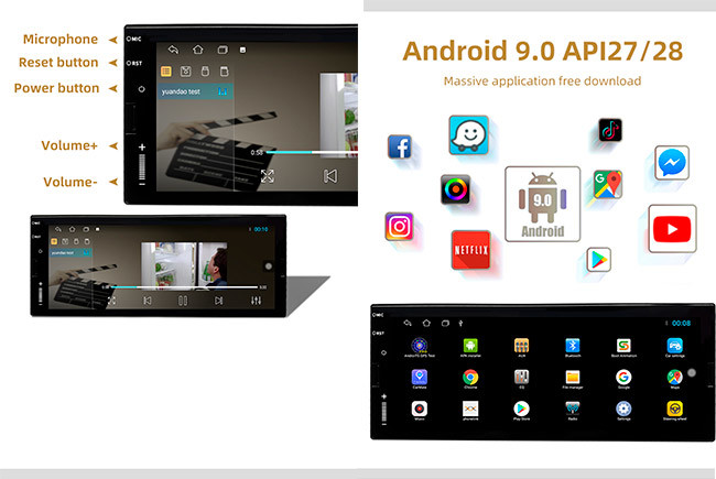 6.9 Inch Single Din Car Radio IOS MirrorLink Single Din Touch Screen Radio
