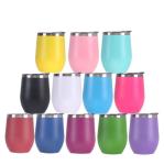 Egg Shaped 12 Oz Vacuum Insulated Tumbler Custom Stainless Steel Wine Tumbler