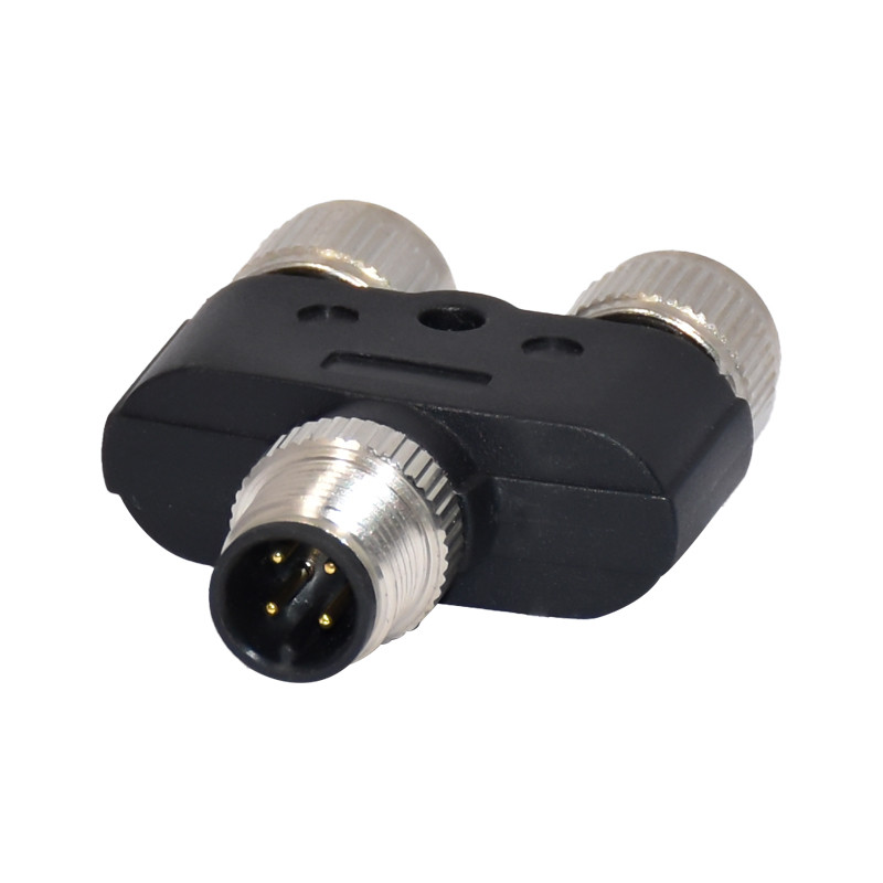Waterproof IP67 Y Type Splitter M12 Adapter Connector For 2 Female To 1 Male