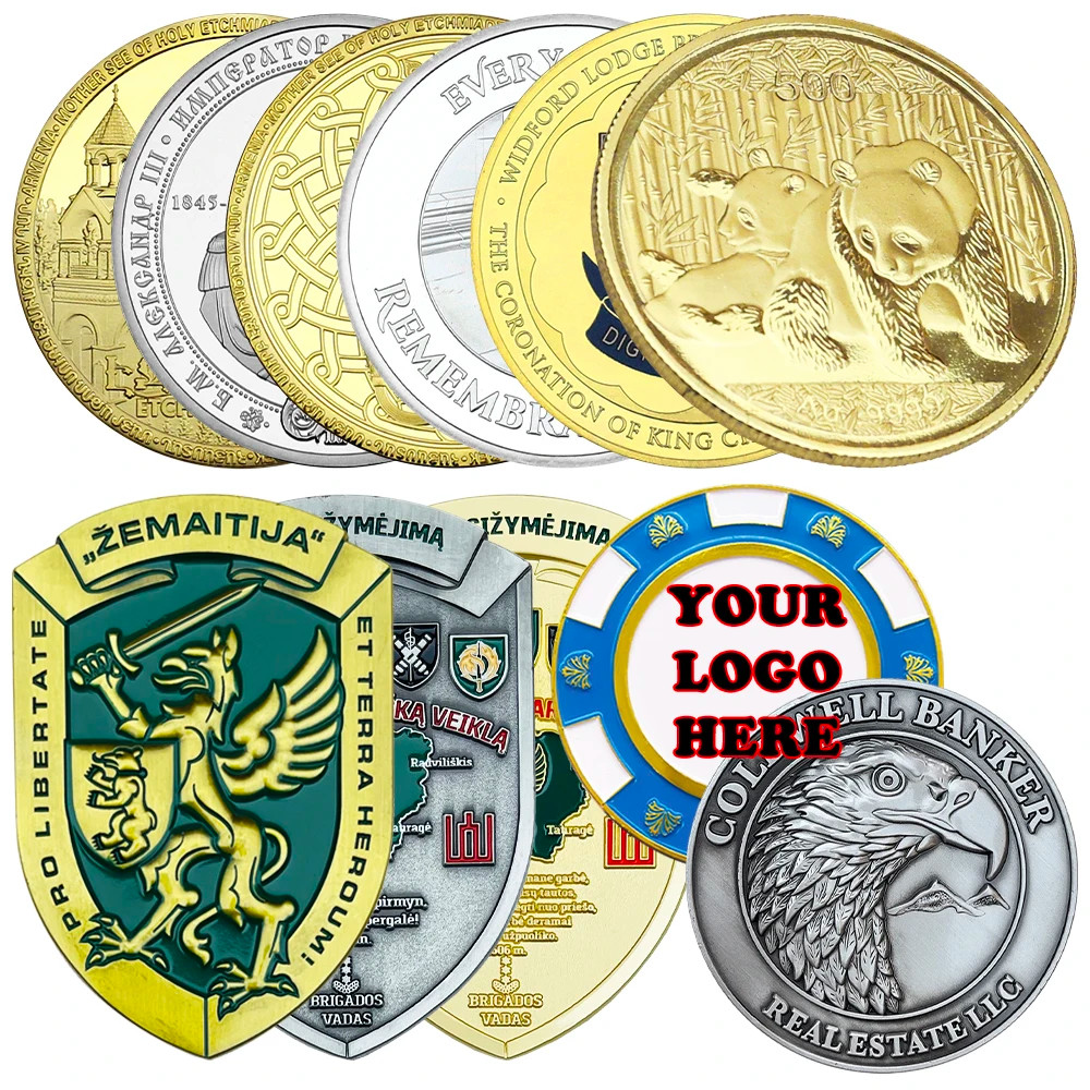 Commemorative Souvenir Gold Silver Brass Coin Customize 3D Metal Challenge Coin