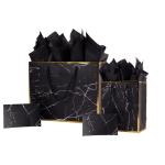 Custom Print Luxury Eco Marble Black Gold Boutique Gift Carry Paper Bags for