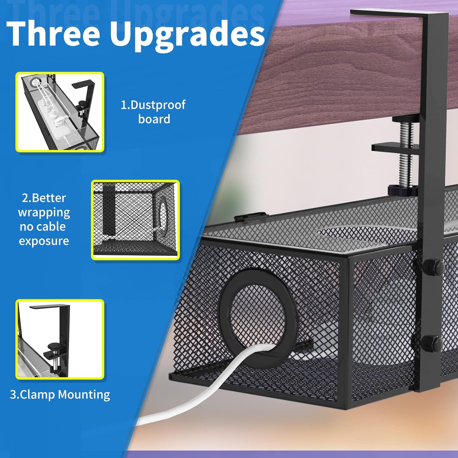 Non-folding Rack Cable Organizer for Wire Management in Home Office ISO9001 Rohs CE