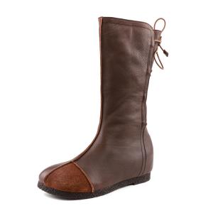 Wholesale S326 Autumn And Winter New Maoli Women'S Leather Stitching Boots Factory Wholesale Handmade Ethnic High-Tube Women'S Boo from china suppliers