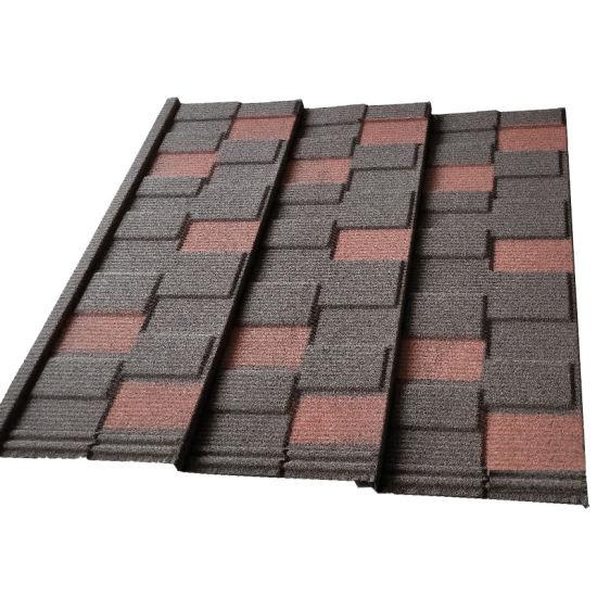 Black Red Shingle Tile 0.45mm AZ100 50 Years Warranty Stone Coated Roofing